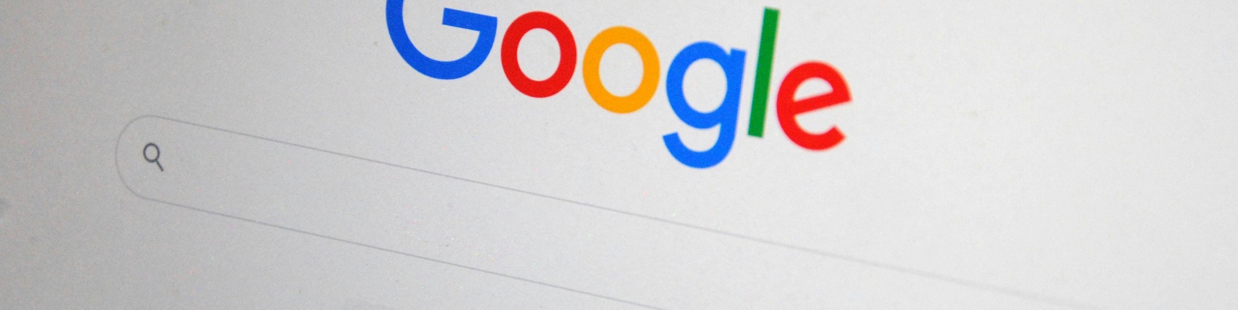 Google search engine homepage on screen