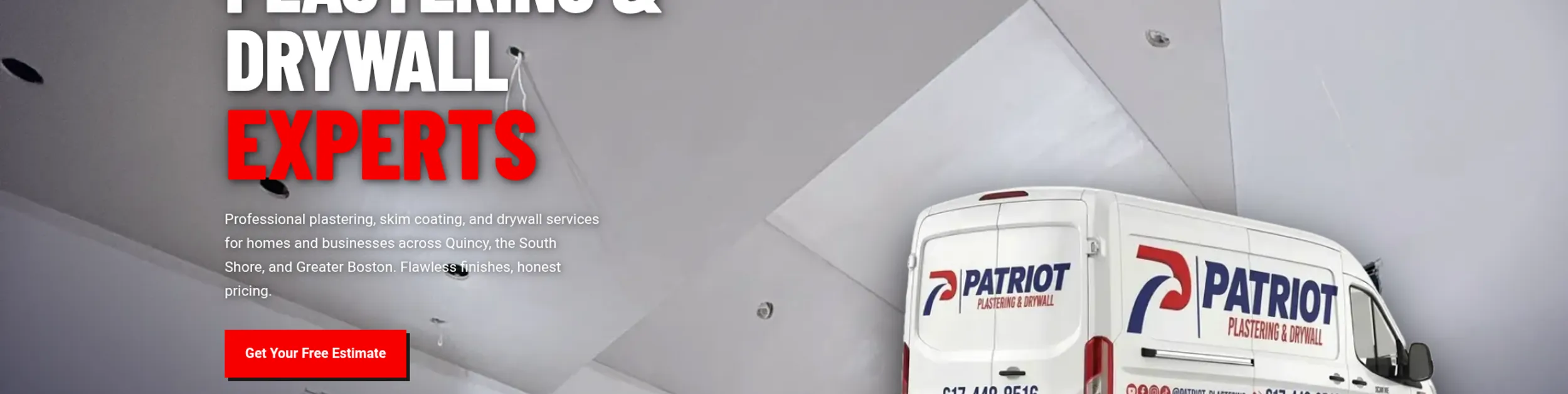 Patriot Plastering website homepage screenshot