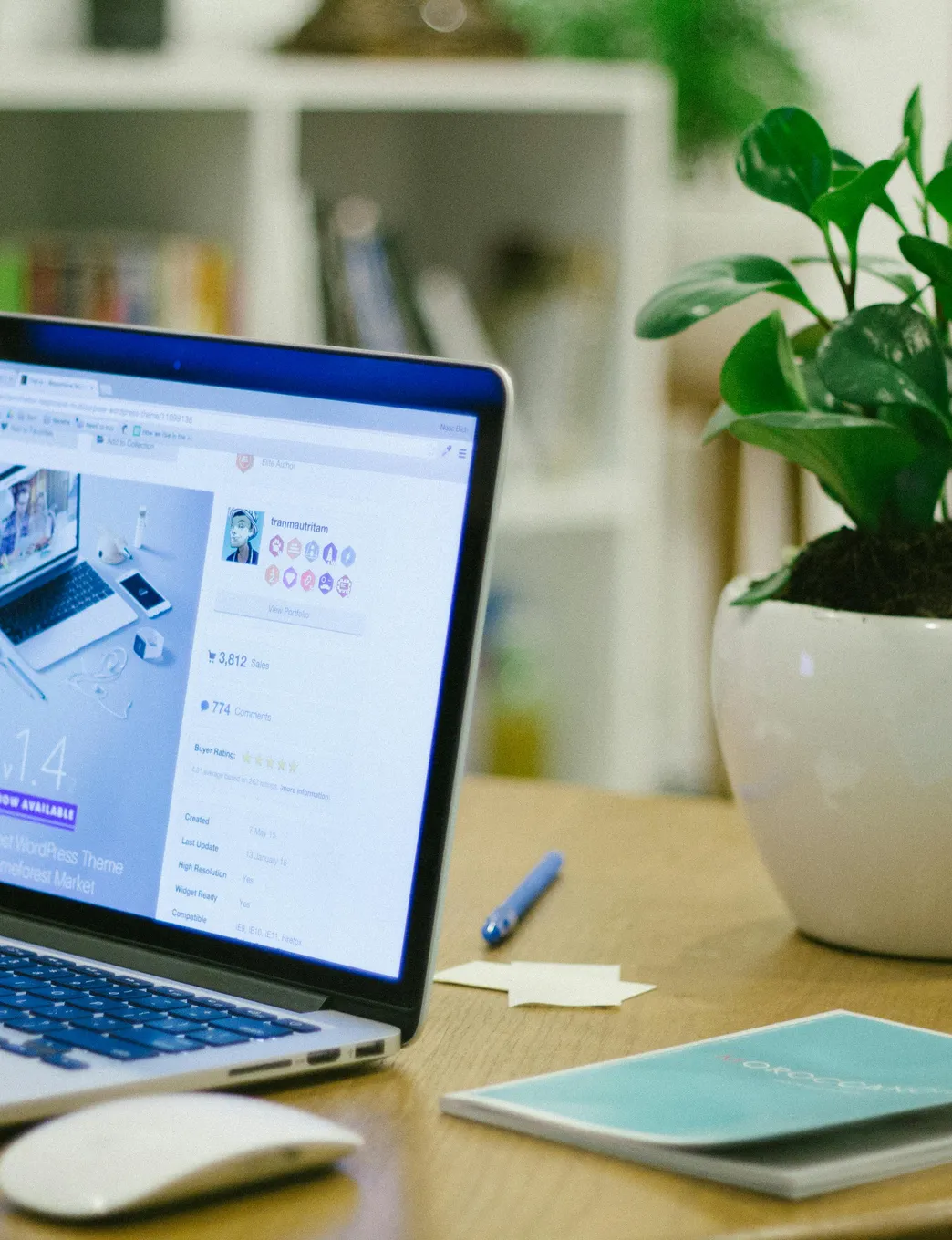 small business website displayed on laptop